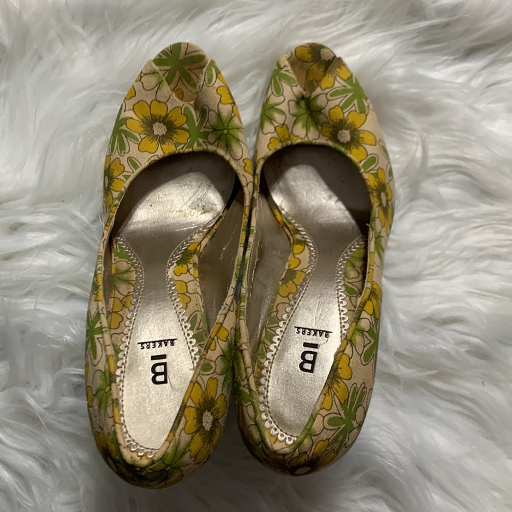 Bakers Canvas Floral Peeptoe Heel